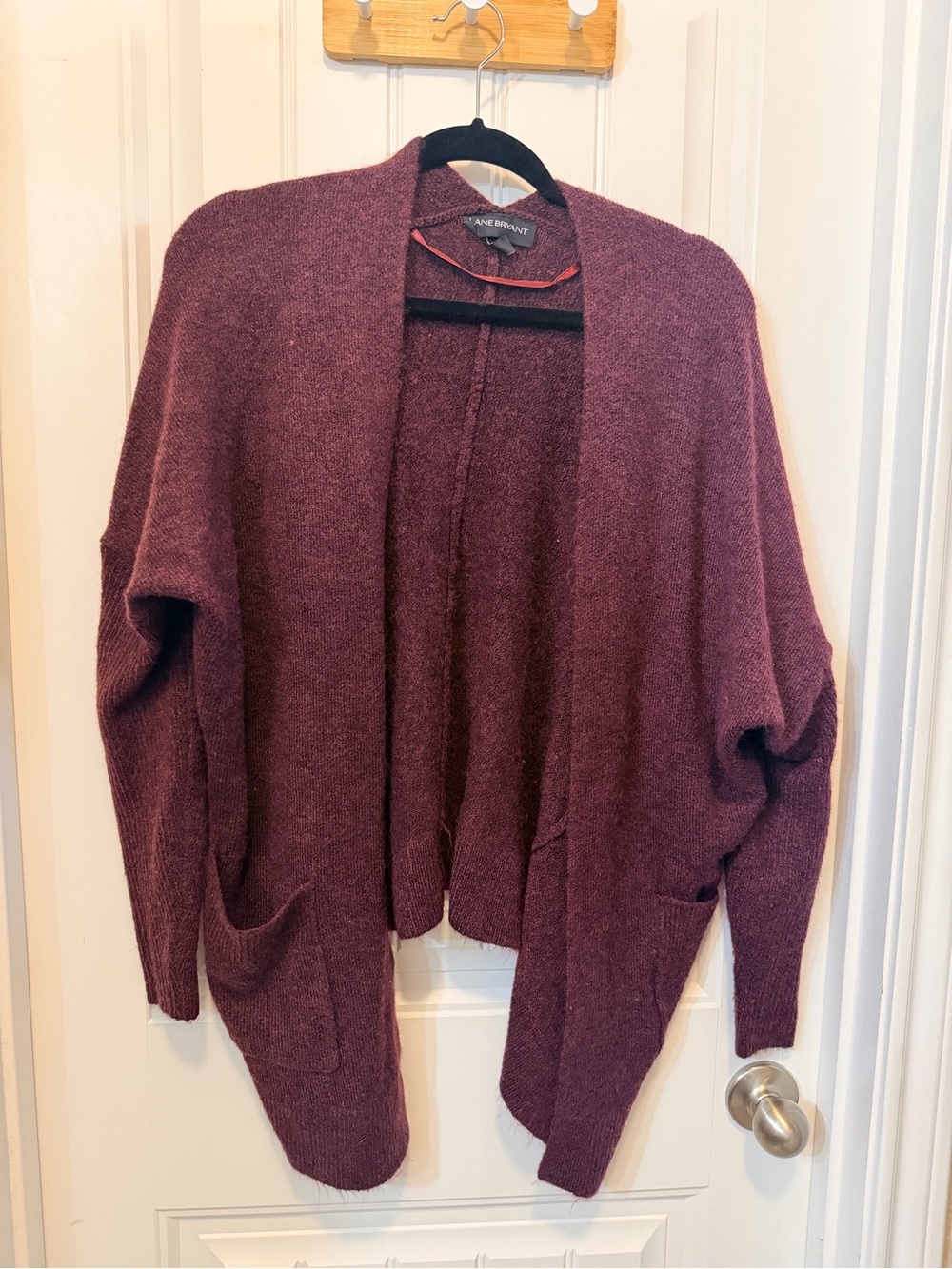 Lane Bryant Burgundy Open-Front Cardigan